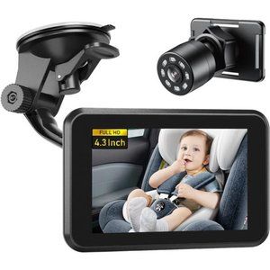 4.3" HD Night Vision Car Baby Monitor with Camera, Safety Seat Baby Car Mirror